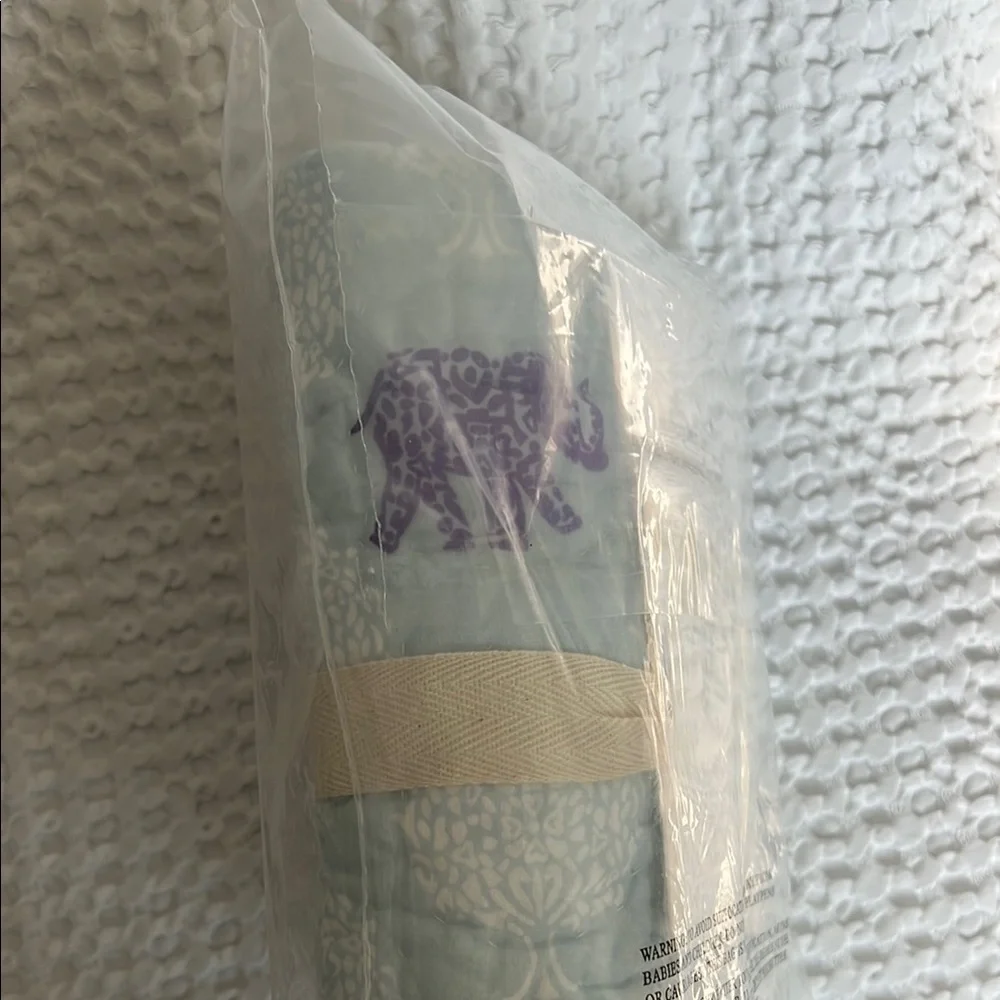Pottery Barn Kids Stella Elephant Quilted Sham - Soft Blue and Purple